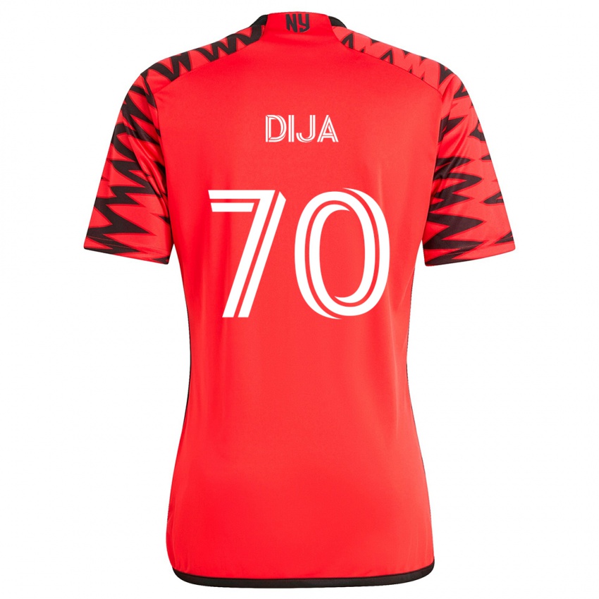 Hombre Camiseta Dija #70 Rojo Negro Blanco 2ª Equipación 2024/25 La Camisa Argentina