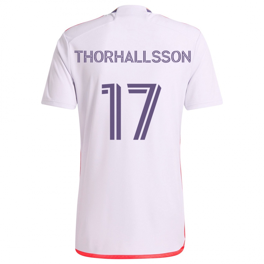 Hombre Camiseta Dagur Dan Thórhallsson #17 Blanco Rojo Púrpura 2ª Equipación 2024/25 La Camisa Argentina