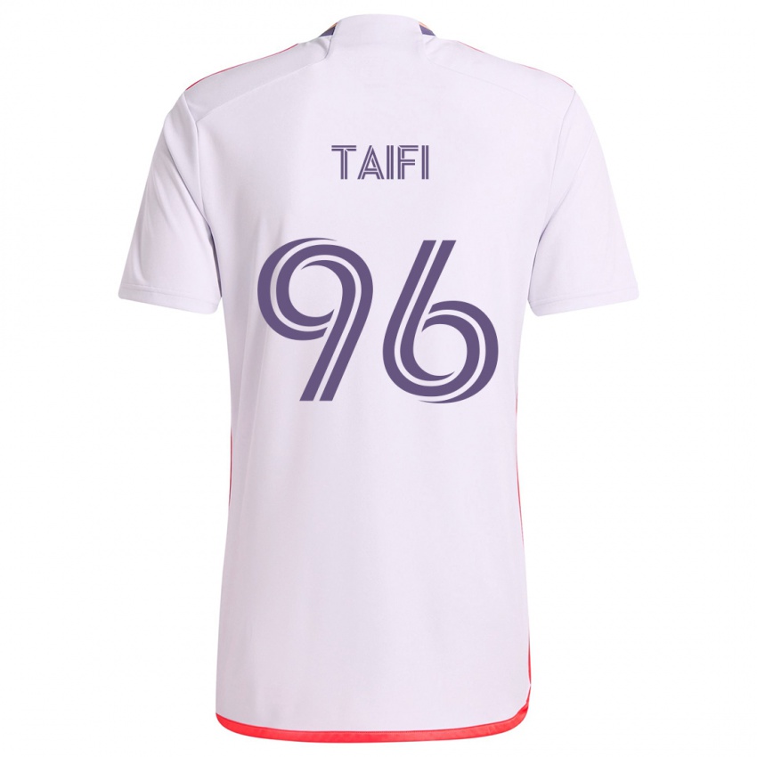 Hombre Camiseta Zakaria Taifi #96 Blanco Rojo Púrpura 2ª Equipación 2024/25 La Camisa Argentina