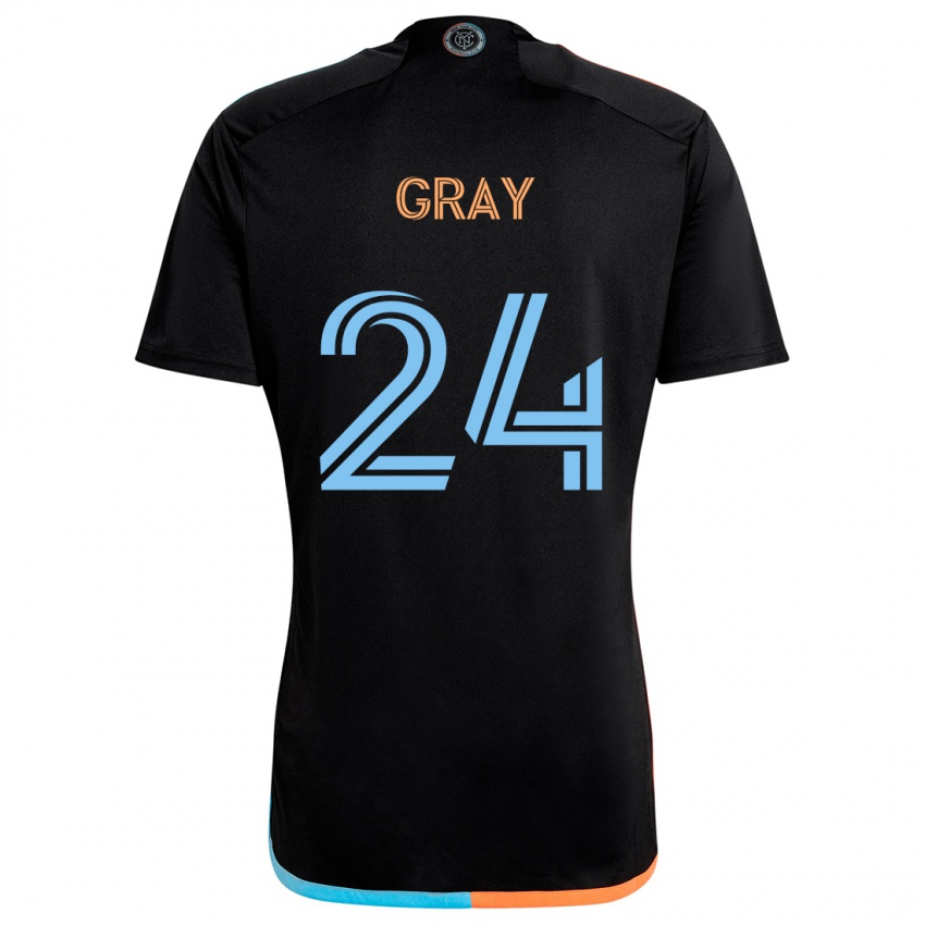 Hombre Camiseta Tayvon Gray #24 Negro Naranja Azul 2ª Equipación 2024/25 La Camisa Argentina