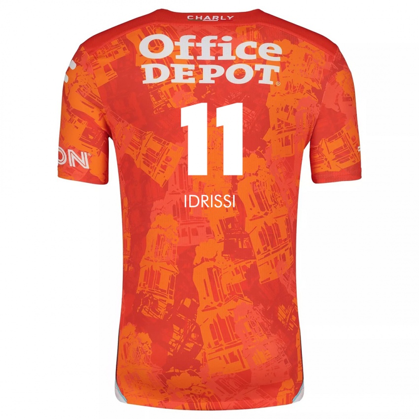 Hombre Camiseta Oussama Idrissi #11 Naranja Blanco 2ª Equipación 2024/25 La Camisa Argentina