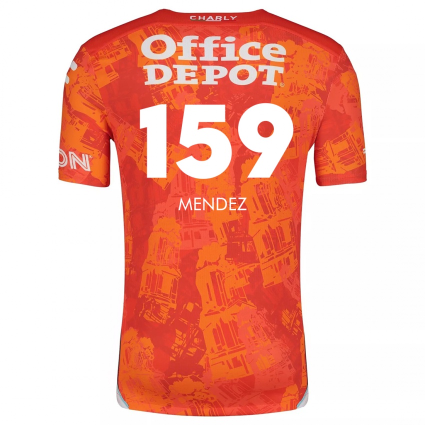 Hombre Camiseta Daniel Méndez #159 Naranja Blanco 2ª Equipación 2024/25 La Camisa Argentina