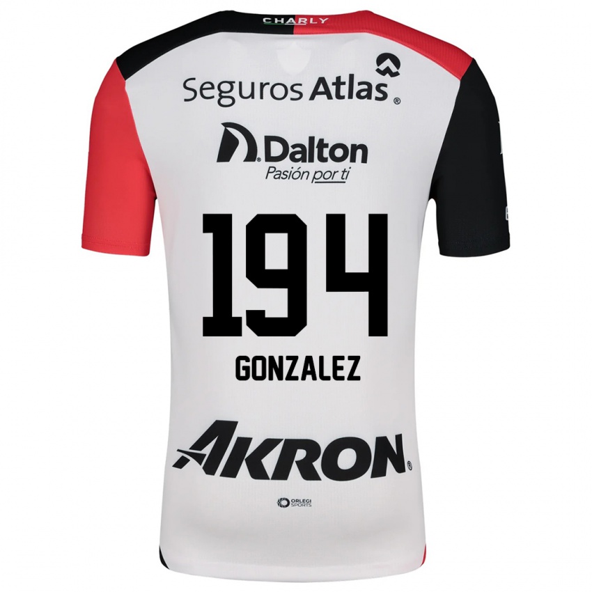 Hombre Camiseta Andrés González #194 Blanco Rojo Negro 2ª Equipación 2024/25 La Camisa Argentina