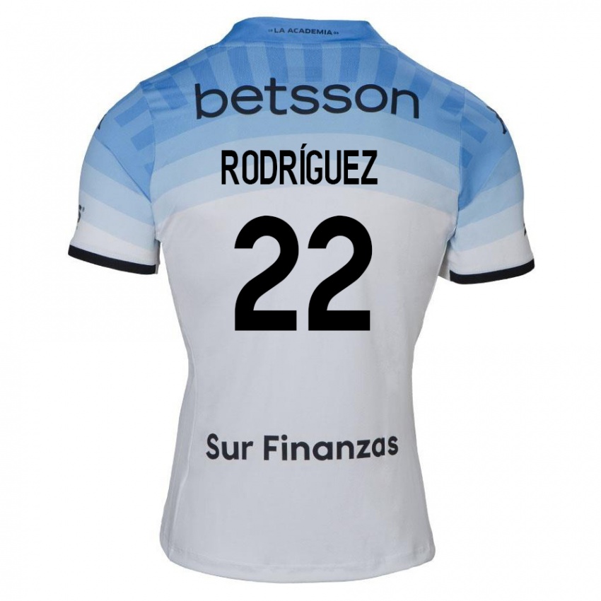 Hombre Camiseta Baltasar Rodríguez #22 Blanco Azul Negro 2ª Equipación 2024/25 La Camisa Argentina