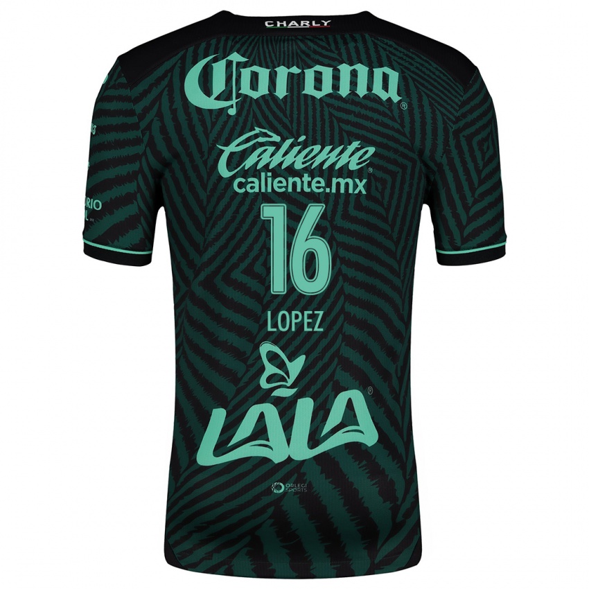 Hombre Camiseta Aldo López #16 Verde Negro 2ª Equipación 2024/25 La Camisa Argentina