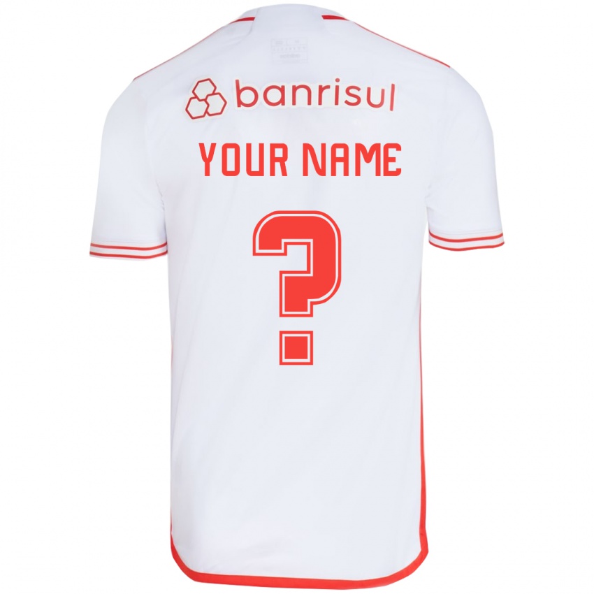 Hombre Camiseta Su Nombre #0 Blanco Rojo 2ª Equipación 2024/25 La Camisa Argentina