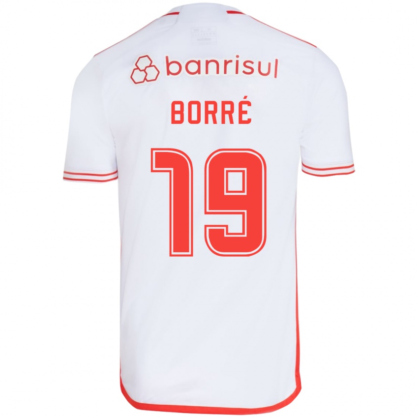 Hombre Camiseta Rafael Borre #19 Blanco Rojo 2ª Equipación 2024/25 La Camisa Argentina