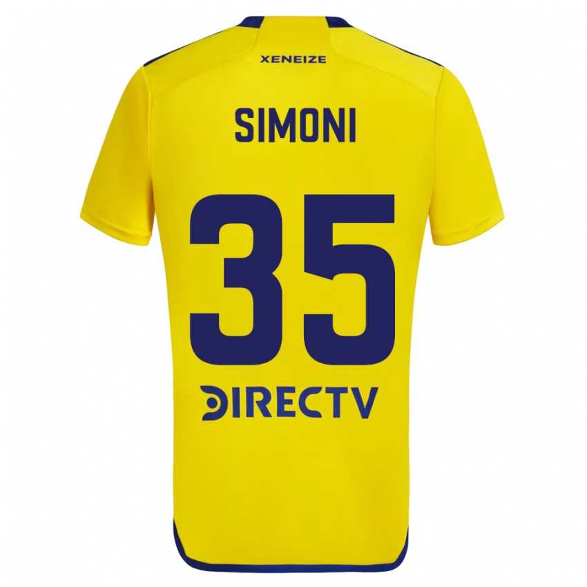 Hombre Camiseta Valentino Simoni #35 Amarillo Azul 2ª Equipación 2024/25 La Camisa Argentina