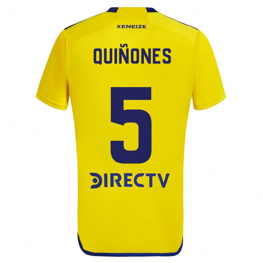 Hombre Camiseta Florencia Quinones #5 Amarillo Azul 2ª Equipación 2024/25 La Camisa Argentina