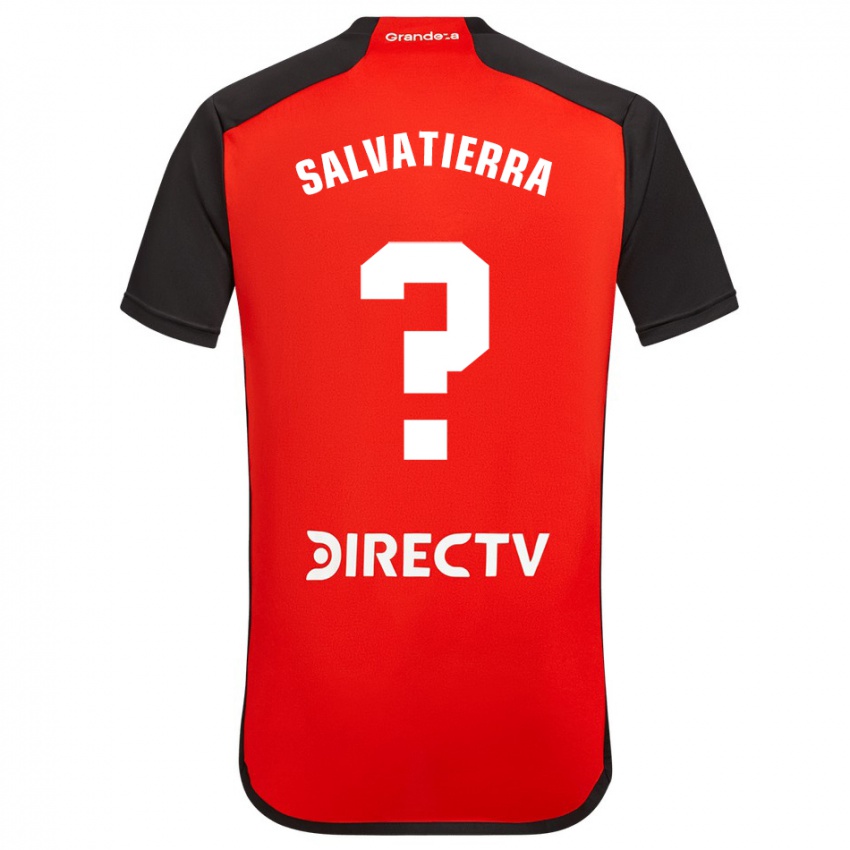 Hombre Camiseta Thiago Salvatierra #0 Rojo Negro Blanco 2ª Equipación 2024/25 La Camisa Argentina