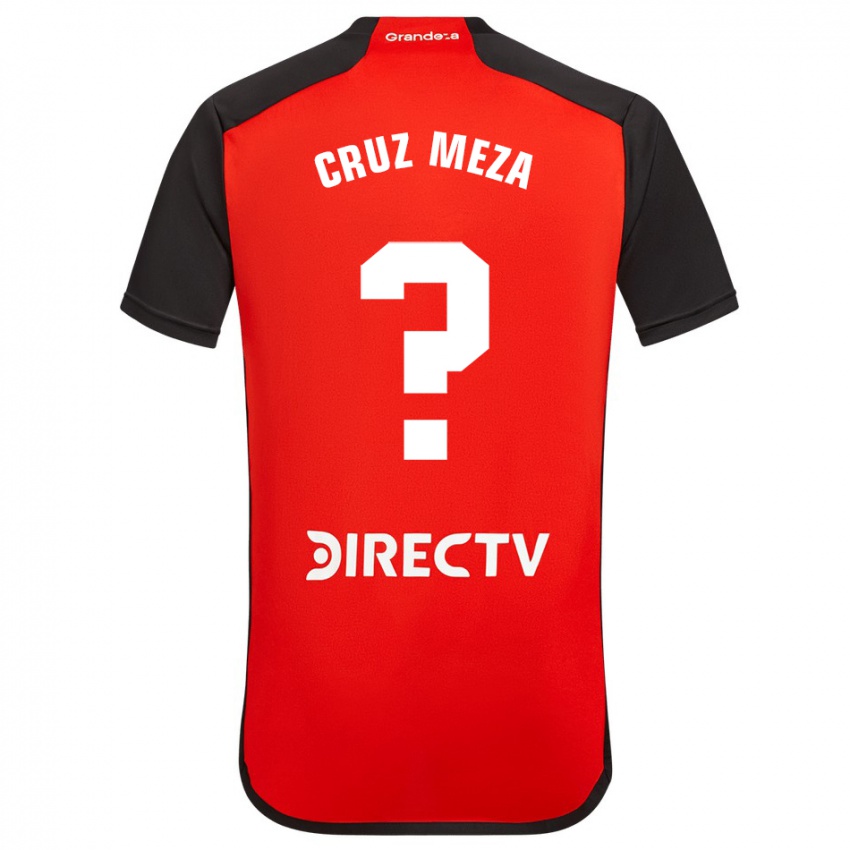 Hombre Camiseta Juan Cruz Meza #0 Rojo Negro Blanco 2ª Equipación 2024/25 La Camisa Argentina