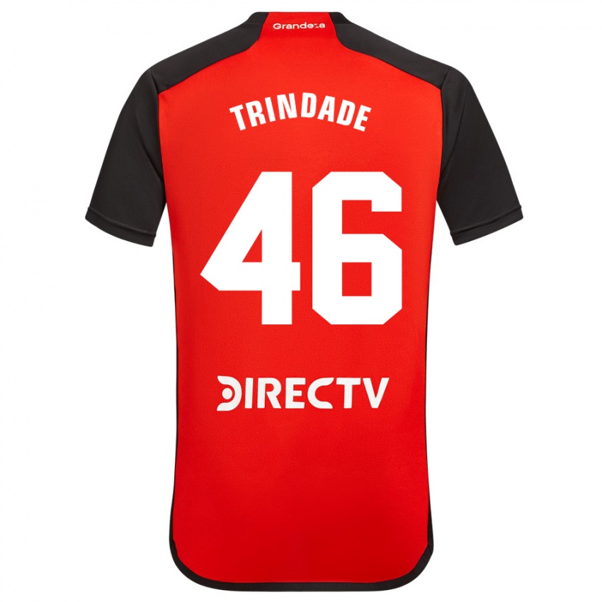 Hombre Camiseta Gonzalo Trindade #46 Rojo Negro Blanco 2ª Equipación 2024/25 La Camisa Argentina