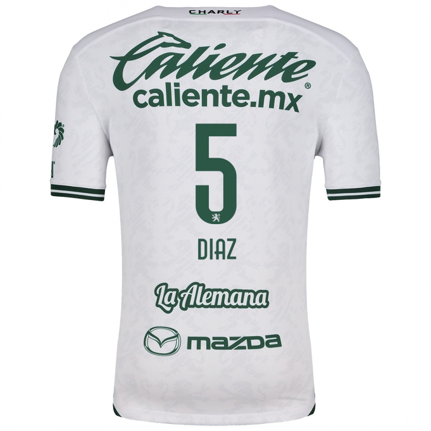 Hombre Camiseta Brenda Díaz #5 Blanco Verde 2ª Equipación 2024/25 La Camisa Argentina