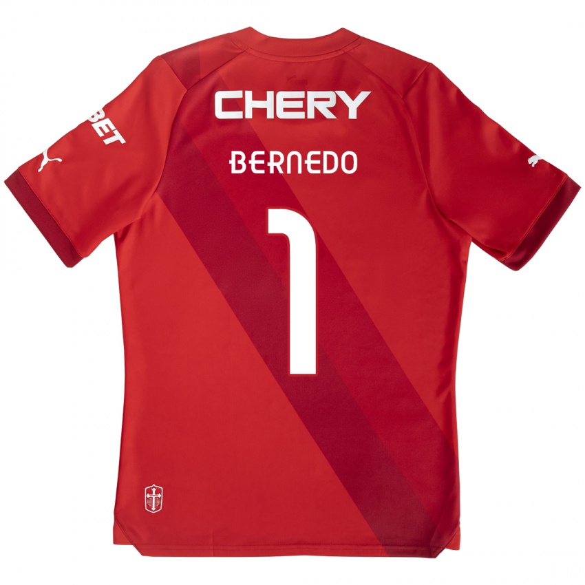 Hombre Camiseta Vicente Bernedo #1 Rojo Blanco 2ª Equipación 2024/25 La Camisa Argentina