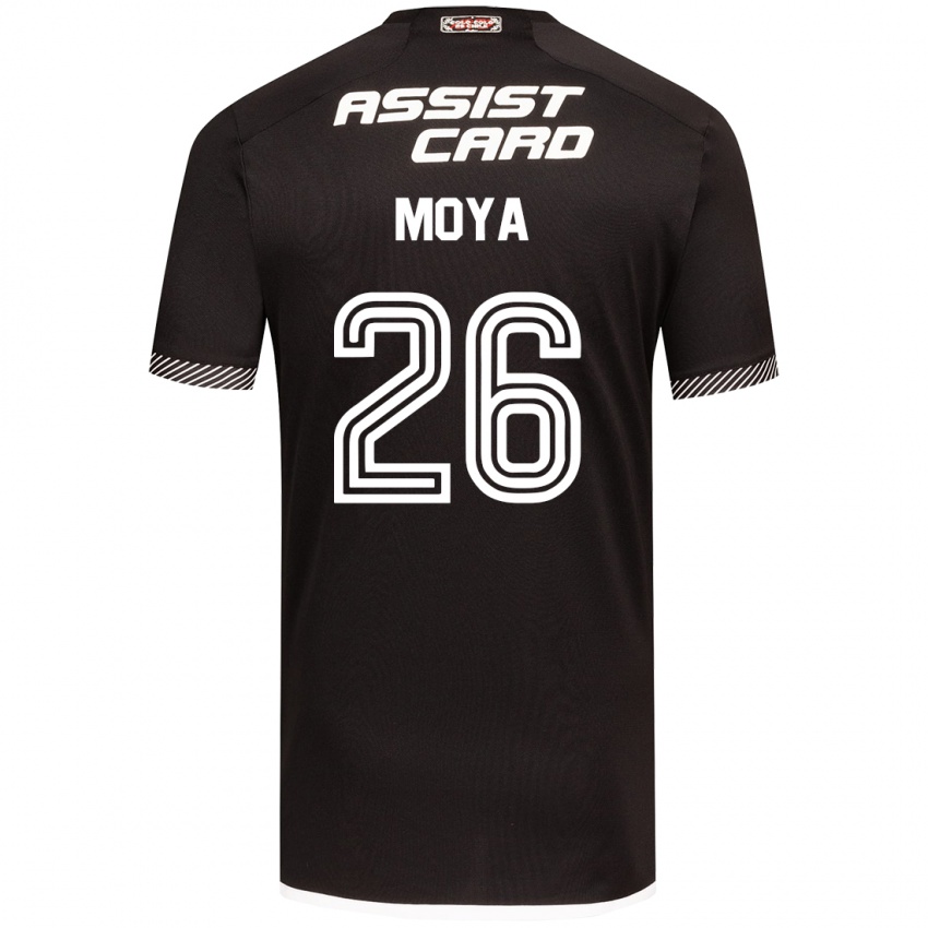 Hombre Camiseta Matías Moya #26 Blanco Negro 2ª Equipación 2024/25 La Camisa Argentina