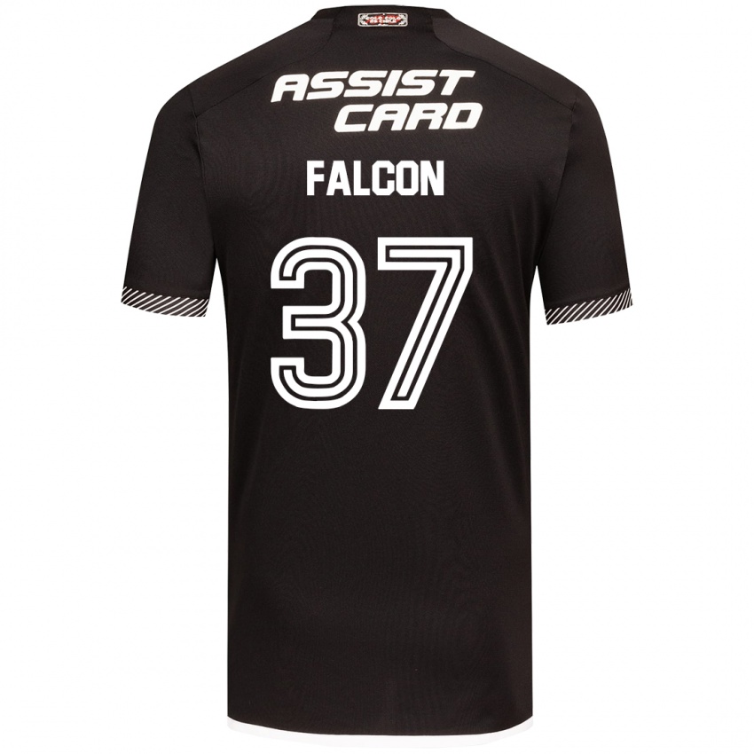 Hombre Camiseta Maximiliano Falcón #37 Blanco Negro 2ª Equipación 2024/25 La Camisa Argentina