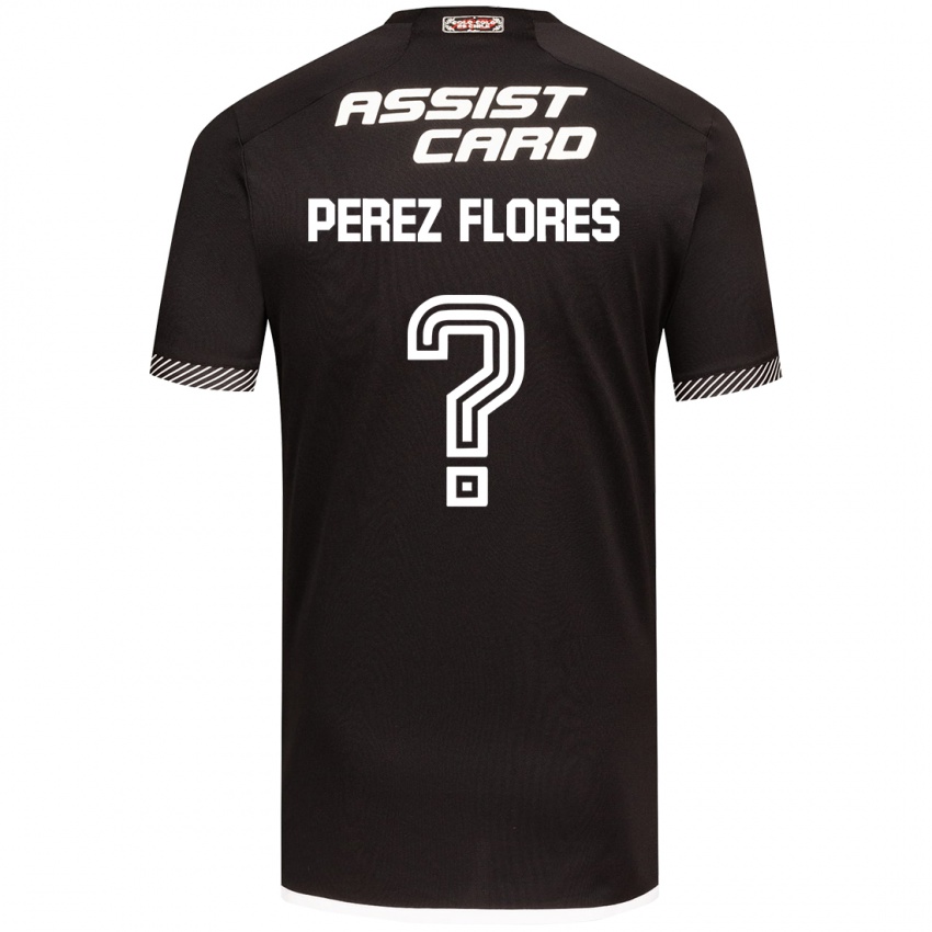 Hombre Camiseta Benjamín Pérez Flores #0 Blanco Negro 2ª Equipación 2024/25 La Camisa Argentina