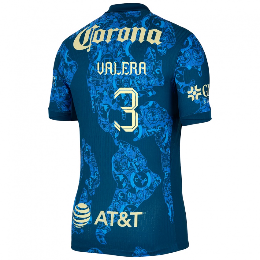 Hombre Camiseta Selene Valera #3 Azul Amarillo 2ª Equipación 2024/25 La Camisa Argentina