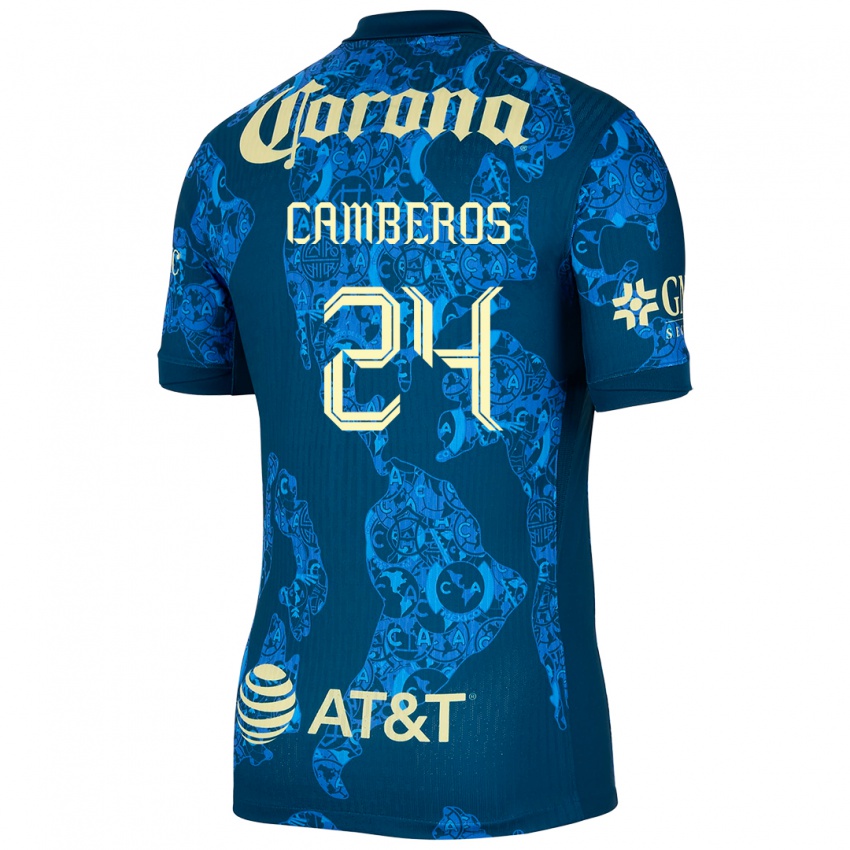 Hombre Camiseta Scarlett Camberos #24 Azul Amarillo 2ª Equipación 2024/25 La Camisa Argentina