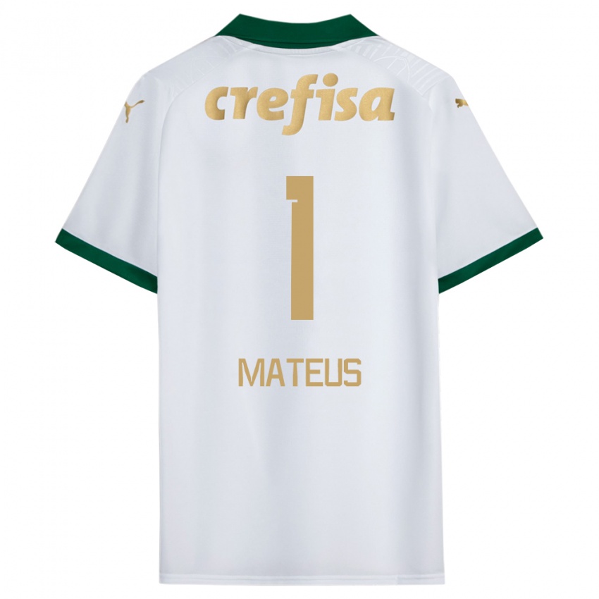 Hombre Camiseta Mateus #1 Blanco Verde 2ª Equipación 2024/25 La Camisa Argentina