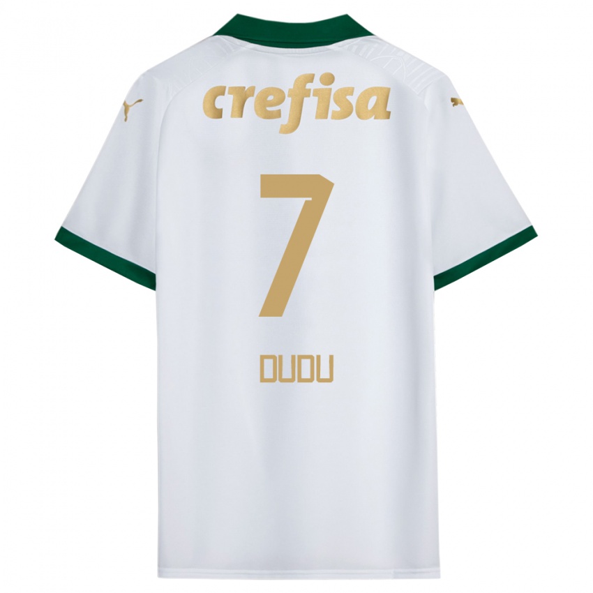 Hombre Camiseta Dudu #7 Blanco Verde 2ª Equipación 2024/25 La Camisa Argentina