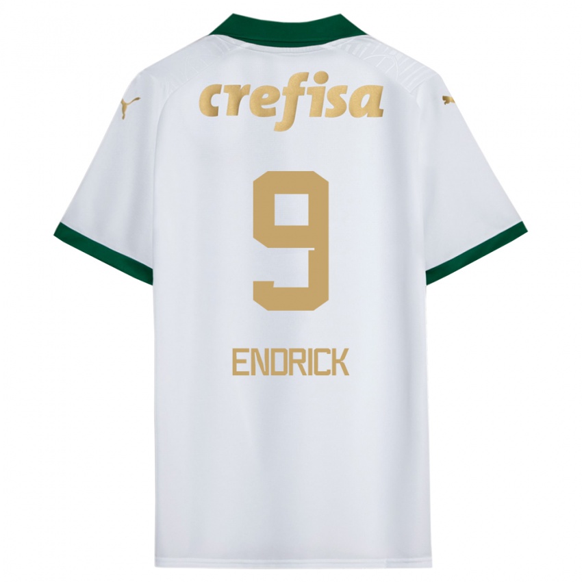 Hombre Camiseta Endrick #9 Blanco Verde 2ª Equipación 2024/25 La Camisa Argentina