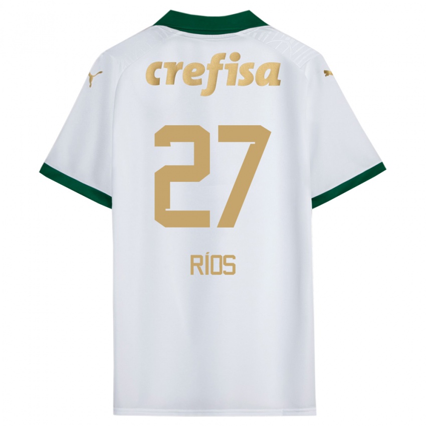 Hombre Camiseta Richard Ríos #27 Blanco Verde 2ª Equipación 2024/25 La Camisa Argentina