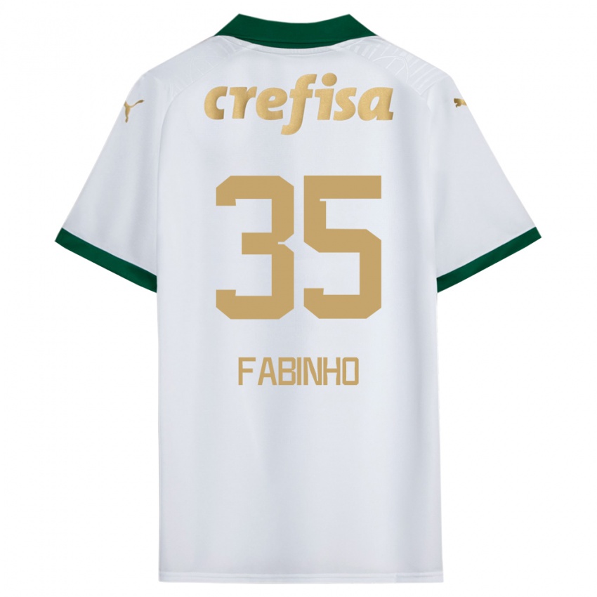 Hombre Camiseta Fabinho #35 Blanco Verde 2ª Equipación 2024/25 La Camisa Argentina