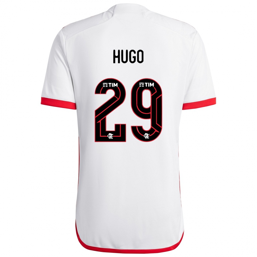 Hombre Camiseta Victor Hugo #29 Blanco Rojo 2ª Equipación 2024/25 La Camisa Argentina