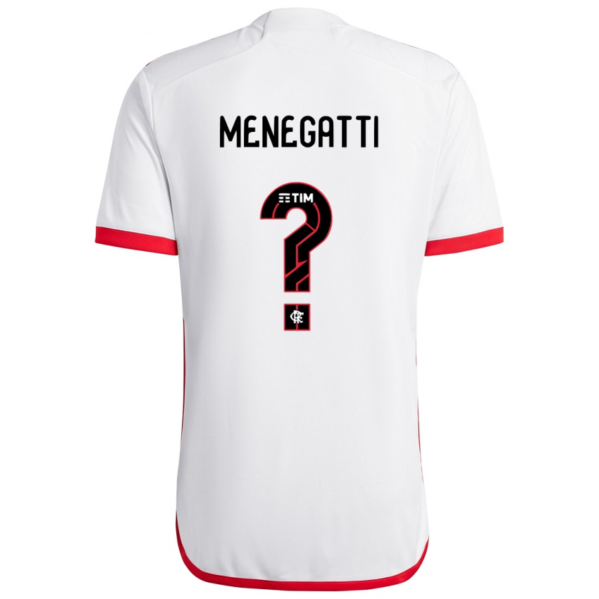 Hombre Camiseta Kauan Menegatti #0 Blanco Rojo 2ª Equipación 2024/25 La Camisa Argentina