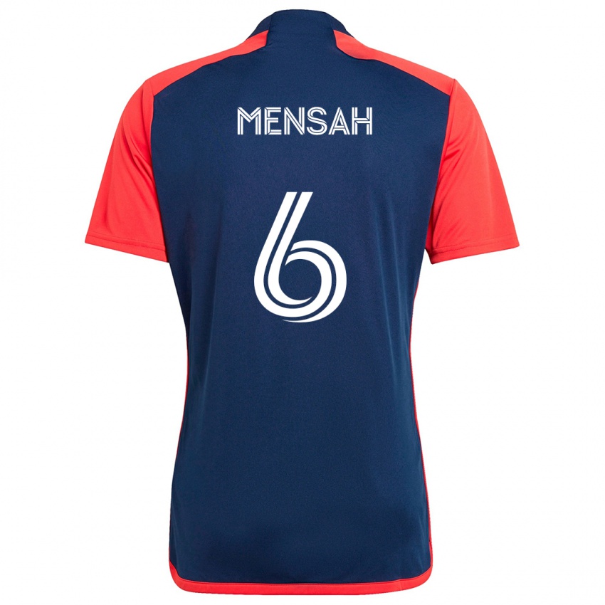 Mujer Camiseta Jonathan Mensah #6 Azul Rojo 1ª Equipación 2024/25 La Camisa Argentina