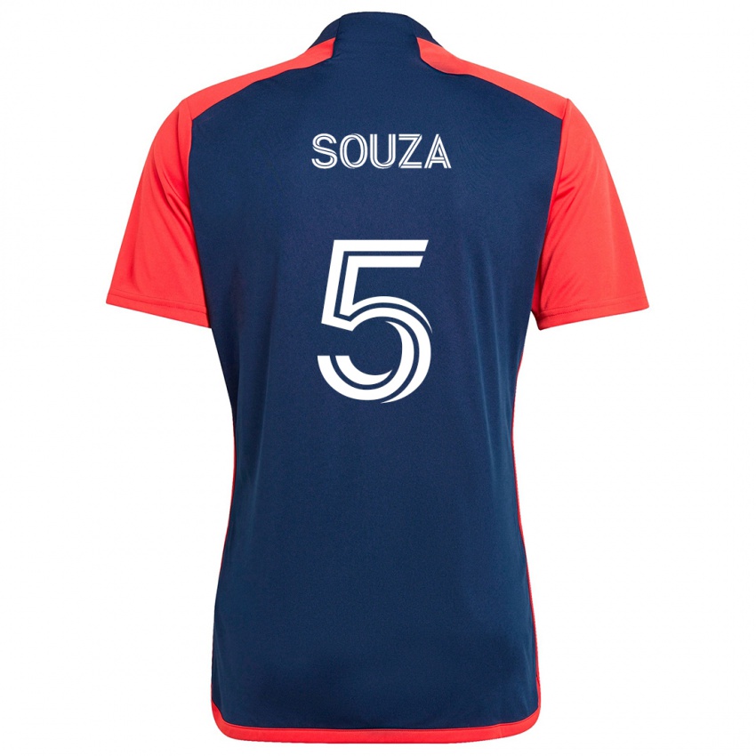 Mujer Camiseta Victor Souza #5 Azul Rojo 1ª Equipación 2024/25 La Camisa Argentina