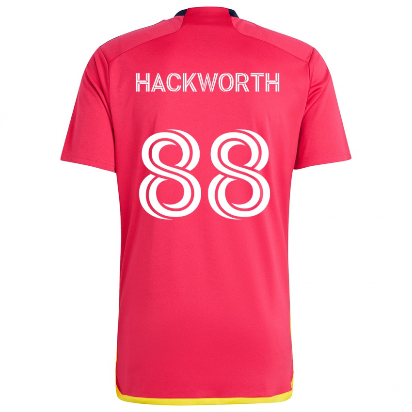 Mujer Camiseta Larsen Hackworth #88 Rojo Azul 1ª Equipación 2024/25 La Camisa Argentina