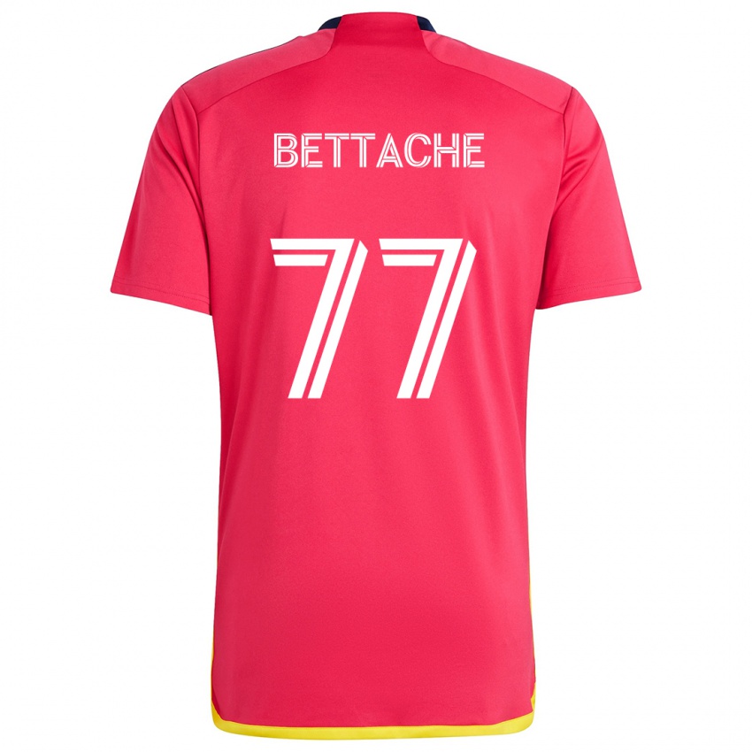 Mujer Camiseta Faysal Bettache #77 Rojo Azul 1ª Equipación 2024/25 La Camisa Argentina