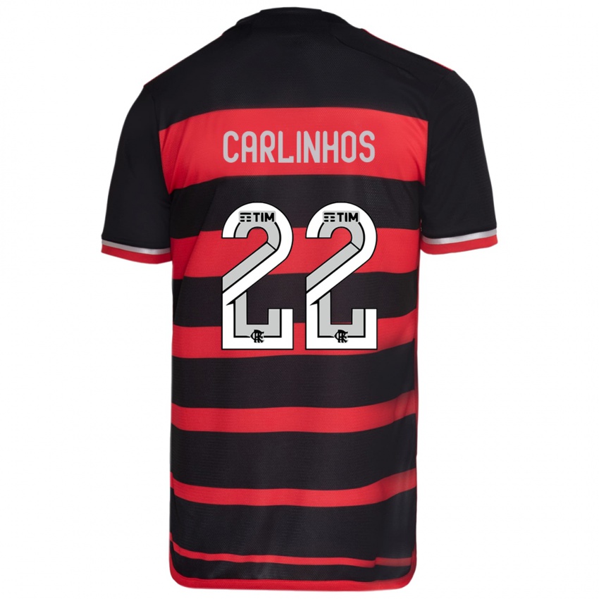 Mujer Camiseta Carlinhos #22 Negro Rojo 1ª Equipación 2024/25 La Camisa Argentina