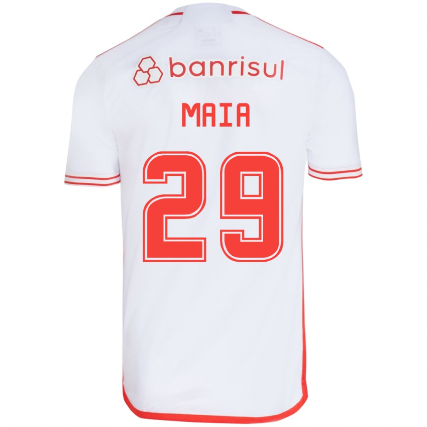 Mujer Camiseta Thiago Maia #29 Blanco Rojo 2ª Equipación 2024/25 La Camisa Argentina