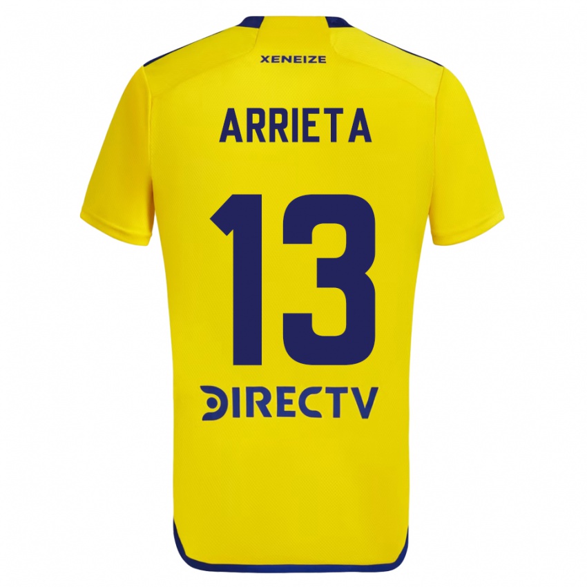 Mujer Camiseta Thomás Arrieta #13 Amarillo Azul 2ª Equipación 2024/25 La Camisa Argentina