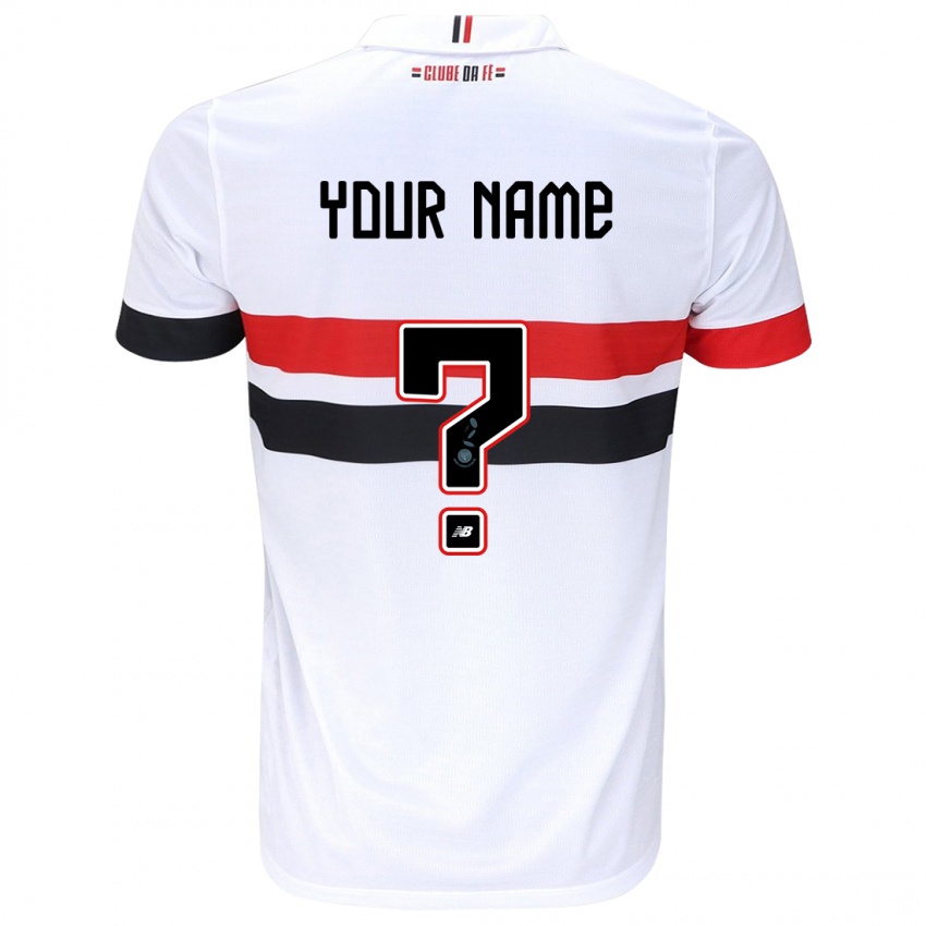 Niño Camiseta Su Nombre #0 Blanco Rojo Negro 1ª Equipación 2024/25 La Camisa Argentina