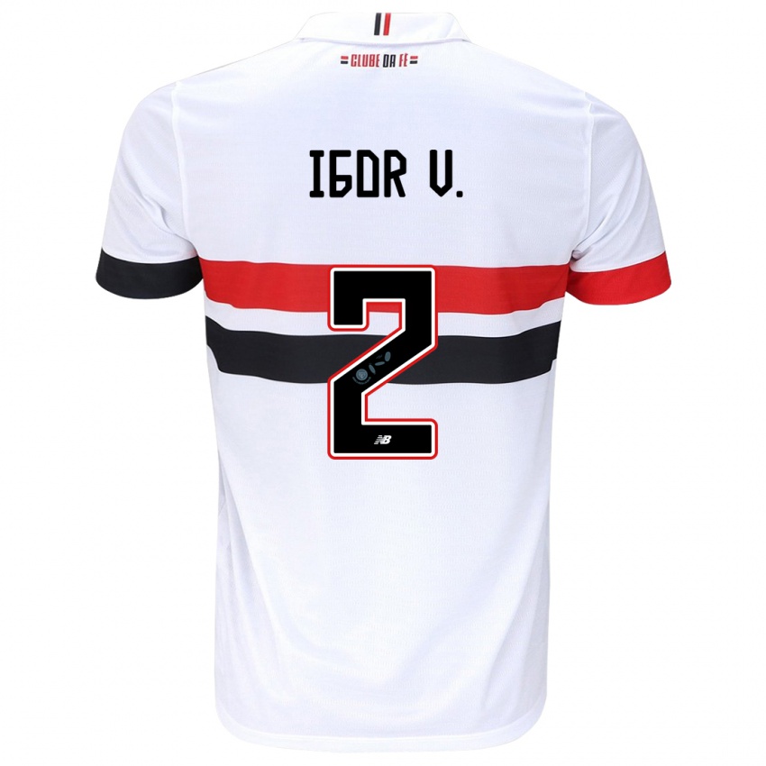 Niño Camiseta Igor Vinicius #2 Blanco Rojo Negro 1ª Equipación 2024/25 La Camisa Argentina