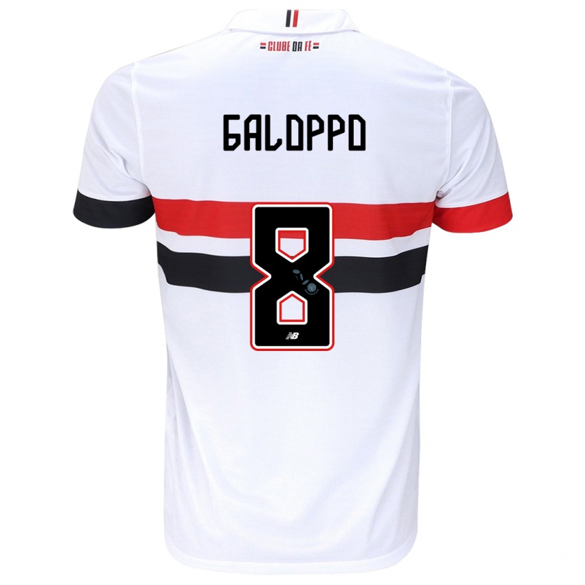 Niño Camiseta Giuliano Galoppo #8 Blanco Rojo Negro 1ª Equipación 2024/25 La Camisa Argentina