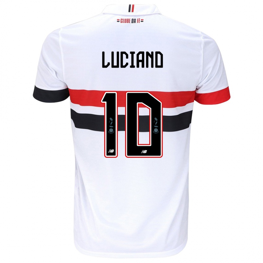 Niño Camiseta Luciano #10 Blanco Rojo Negro 1ª Equipación 2024/25 La Camisa Argentina