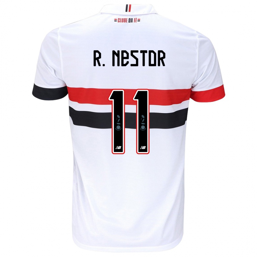 Niño Camiseta Rodrigo Nestor #11 Blanco Rojo Negro 1ª Equipación 2024/25 La Camisa Argentina