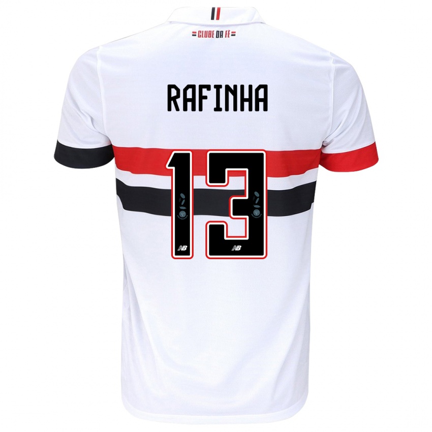 Niño Camiseta Rafinha #13 Blanco Rojo Negro 1ª Equipación 2024/25 La Camisa Argentina