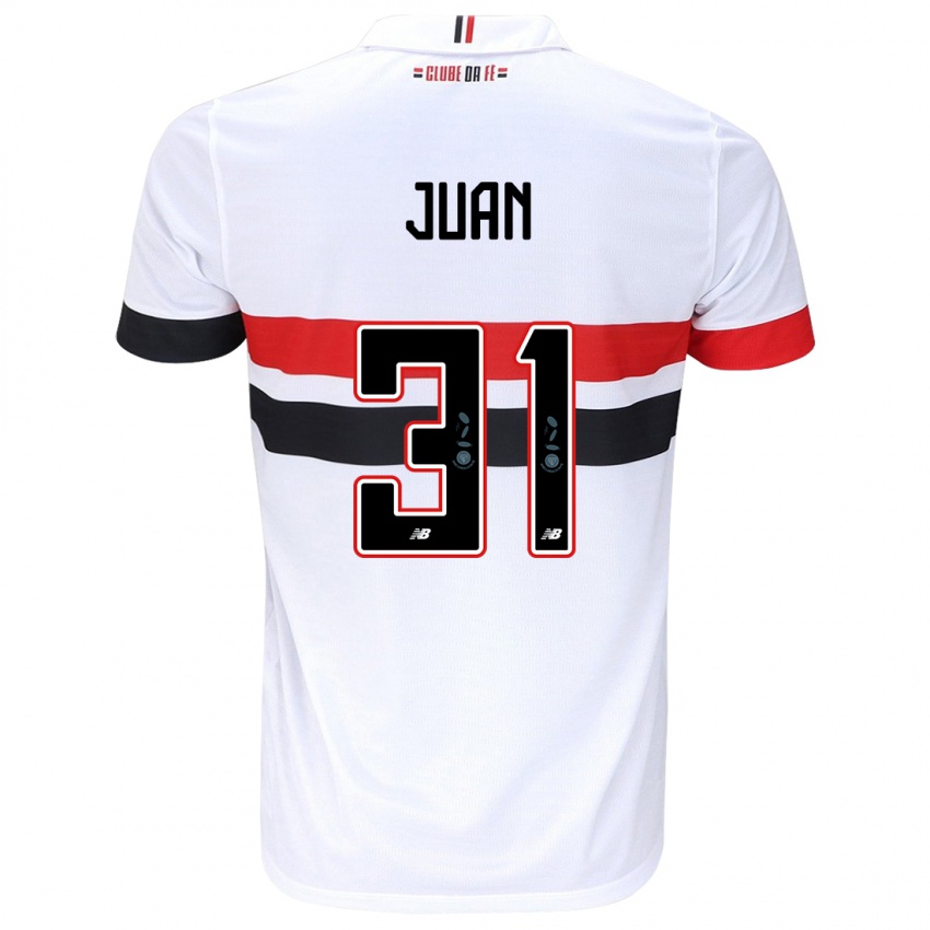 Niño Camiseta Juan #31 Blanco Rojo Negro 1ª Equipación 2024/25 La Camisa Argentina