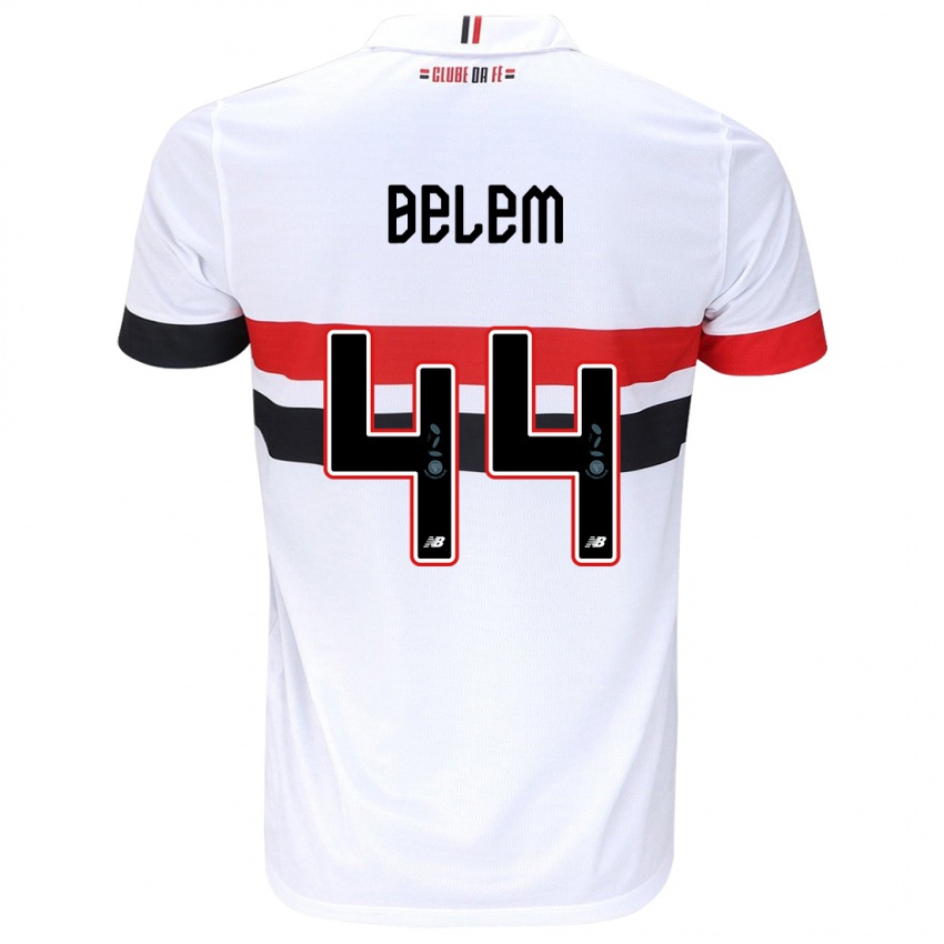 Niño Camiseta Matheus Belém #44 Blanco Rojo Negro 1ª Equipación 2024/25 La Camisa Argentina