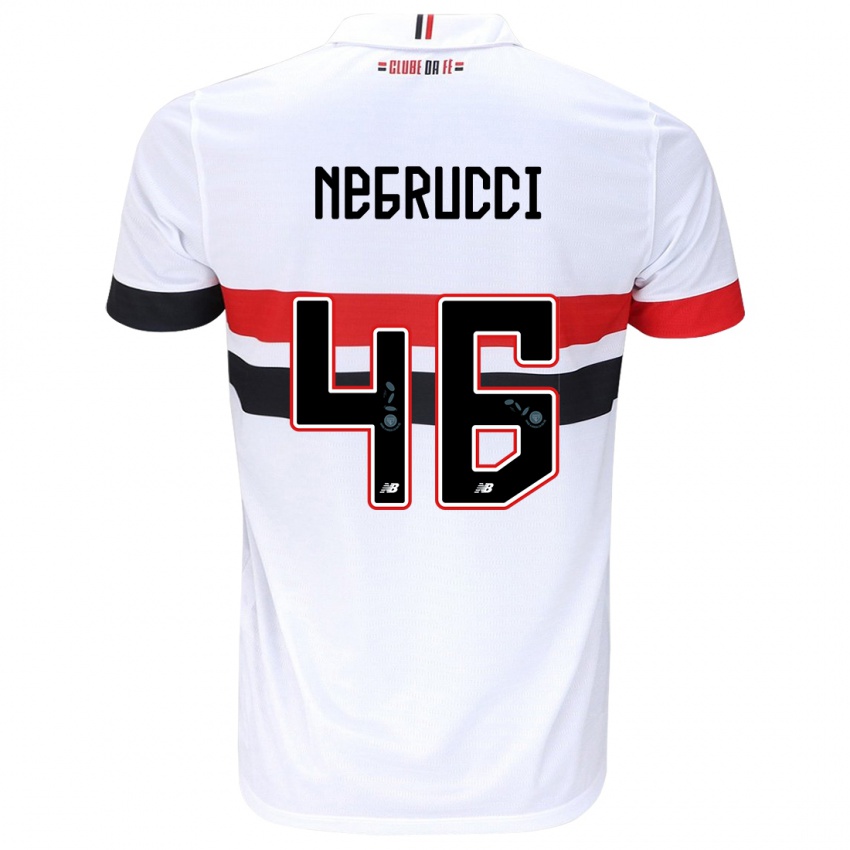 Niño Camiseta Felipe Negrucci #46 Blanco Rojo Negro 1ª Equipación 2024/25 La Camisa Argentina