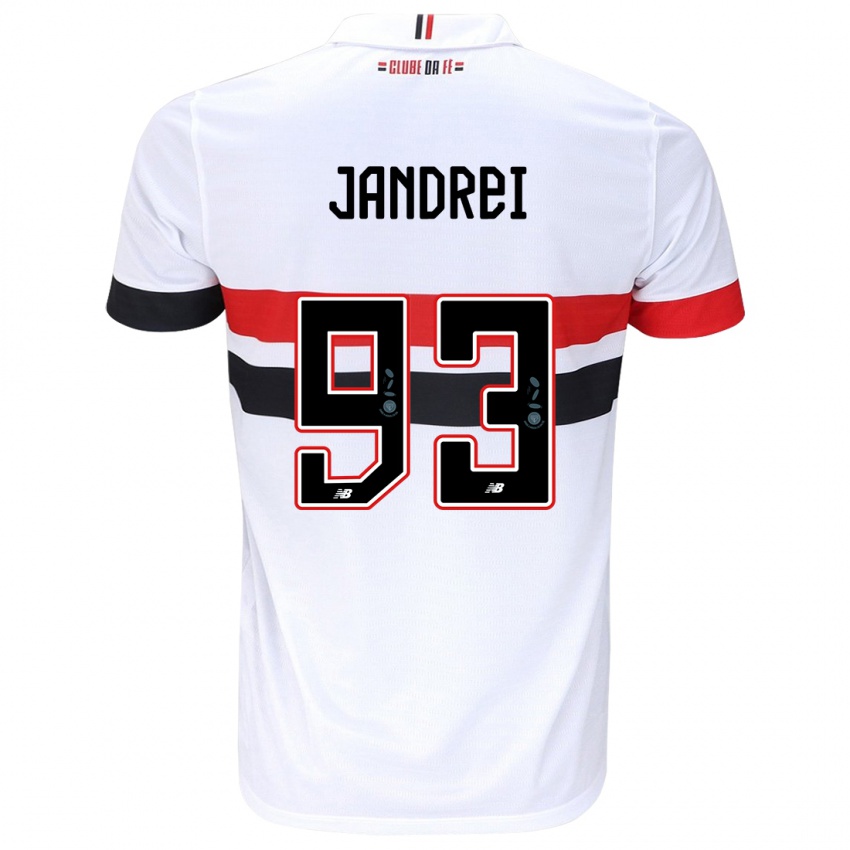 Niño Camiseta Jandrei #93 Blanco Rojo Negro 1ª Equipación 2024/25 La Camisa Argentina