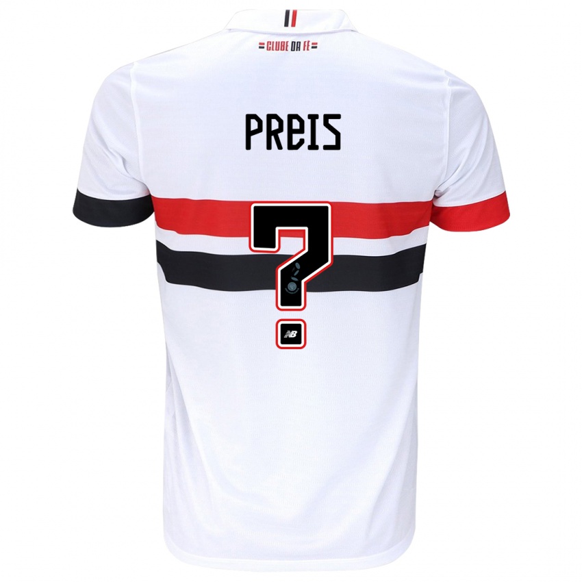 Niño Camiseta Felipe Preis #0 Blanco Rojo Negro 1ª Equipación 2024/25 La Camisa Argentina