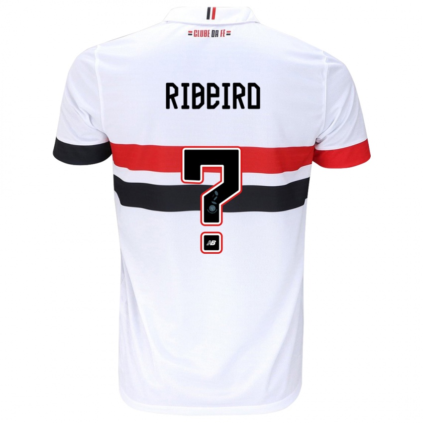 Niño Camiseta Thiago Ribeiro #0 Blanco Rojo Negro 1ª Equipación 2024/25 La Camisa Argentina