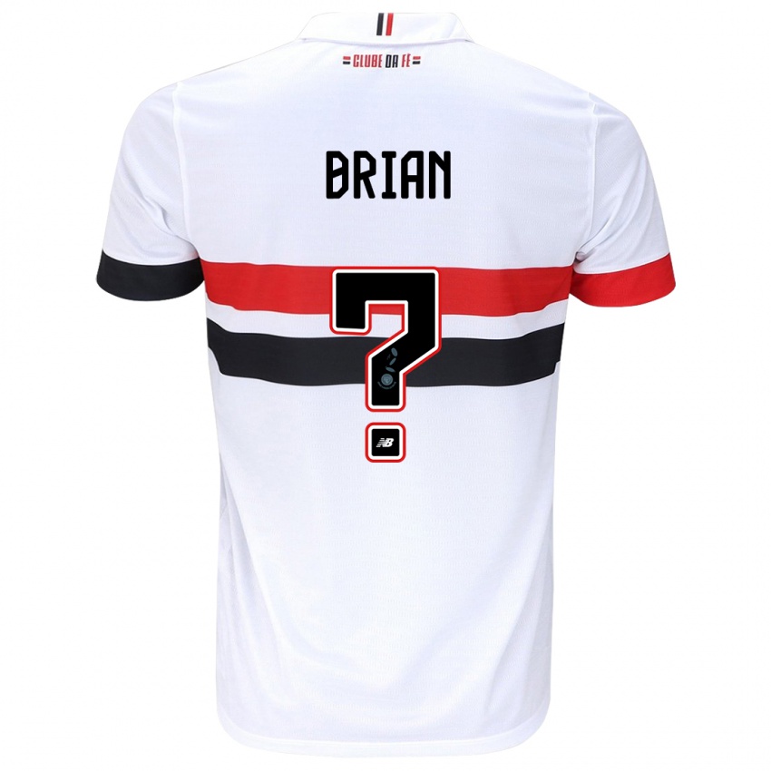 Niño Camiseta Brian #0 Blanco Rojo Negro 1ª Equipación 2024/25 La Camisa Argentina